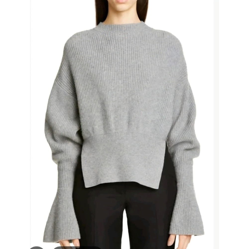 Alexander‎ Wang Wool Cashmere Extra long Bell Sleeves Gray Sweater sz M READ